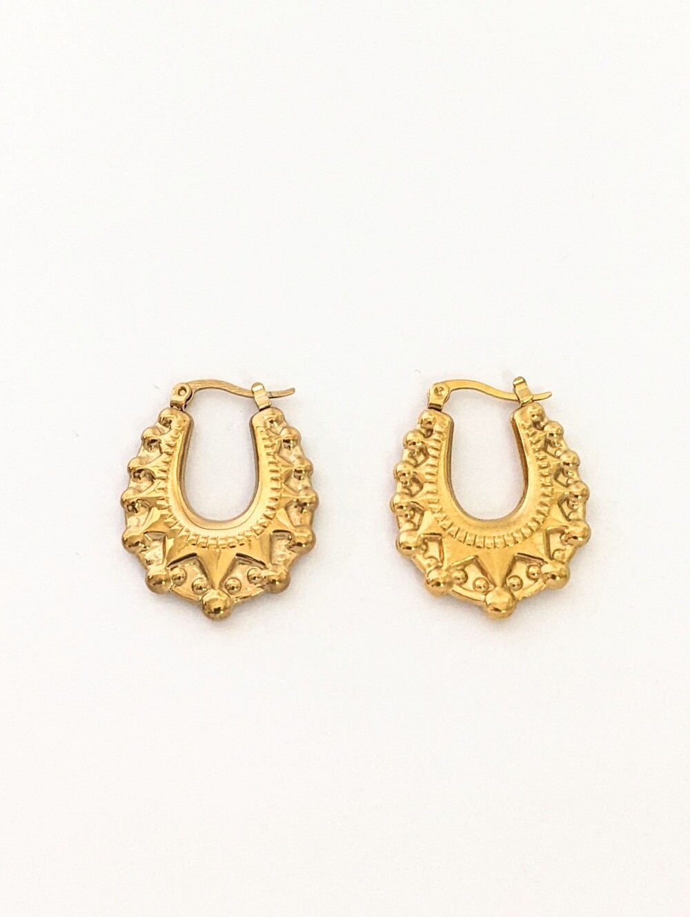 18k Gold Plated Ornamental Hoops